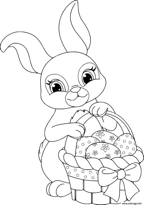 dessin de lapin de paques